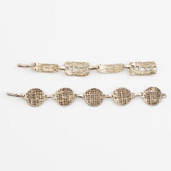 Lars Arby, two bracelets, sterling silver, Gothenburg 1982.