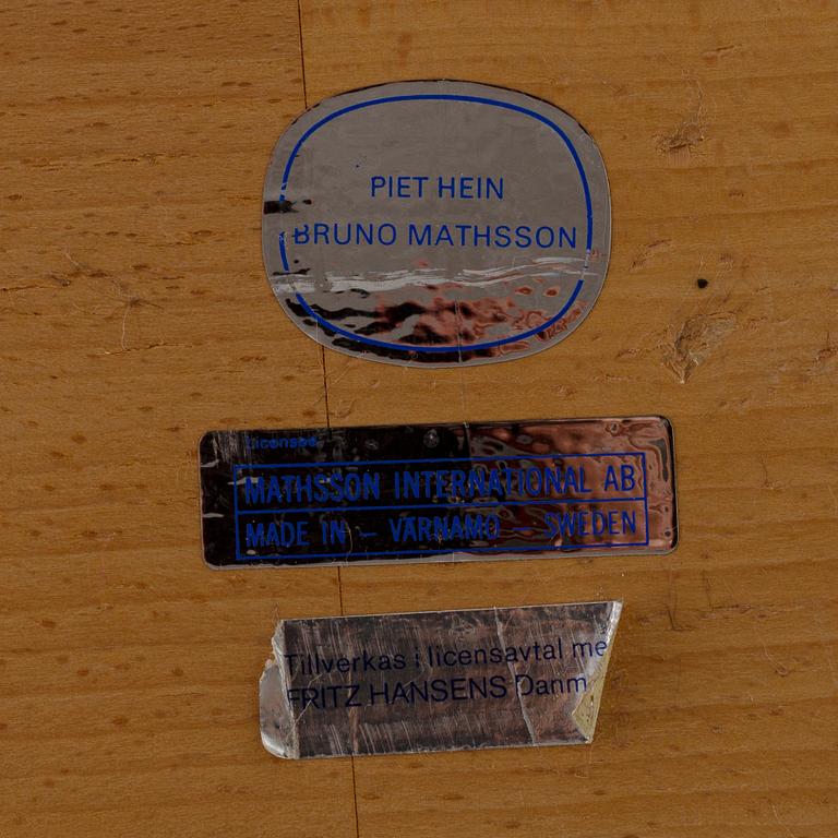 Piet Hein & Bruno Mathsson. A dining table "Super ellips", table top in birch. Labeled. Fritz Hansen.