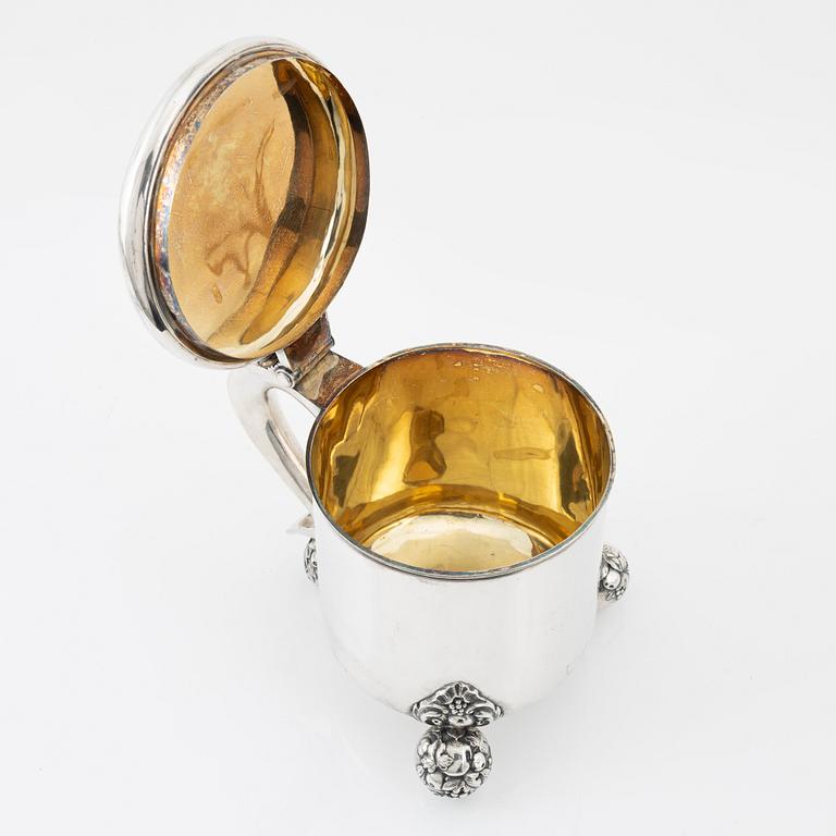 A silver tankard by Christian Hammer, Stockholm 1873.