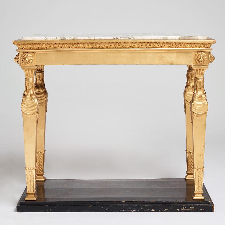 A late Gustavian console table, early 19th century.