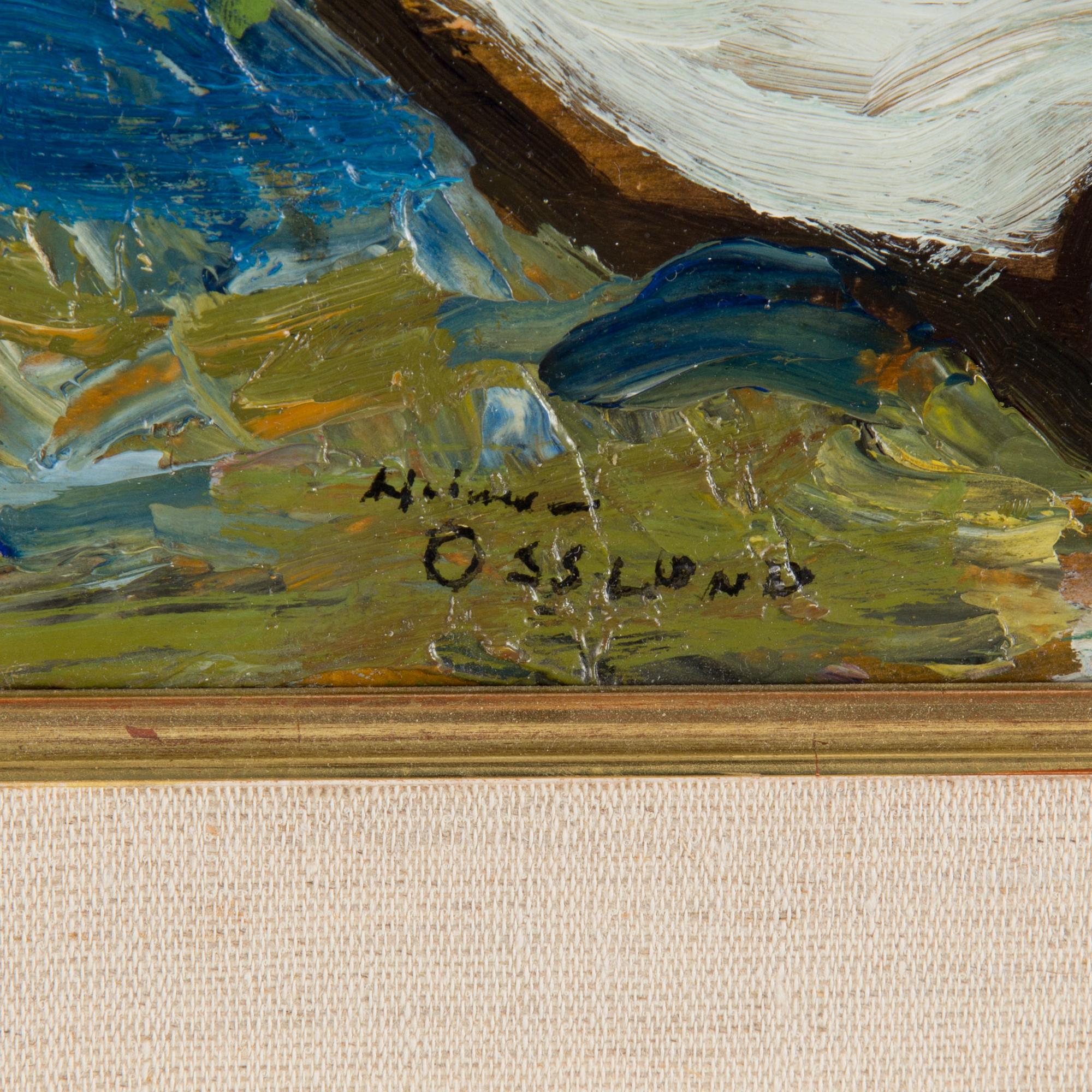 HELMER OSSLUND, signerad Helmer Osslund. Olja på smörpapper uppklistrat på papp-pannå.