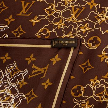 LOUIS VUITTON, a silk monogrammed scarf.