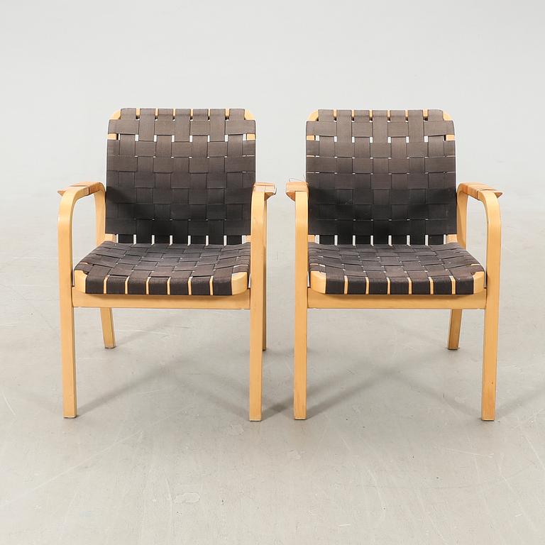 Alvar Aalto, a pair of armchairs model number 45, Finland, late 20th century.