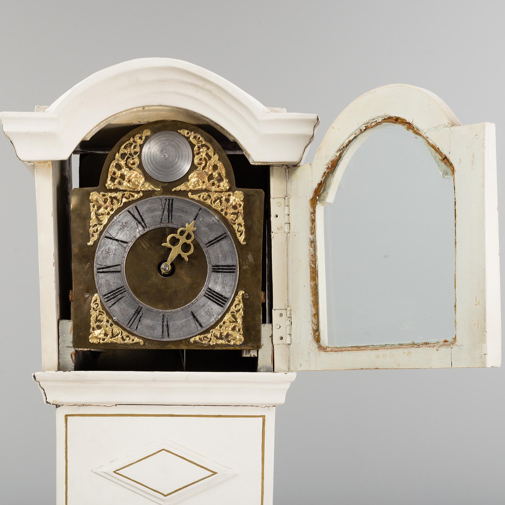 A first half of the 19th Century painted longcase clock.