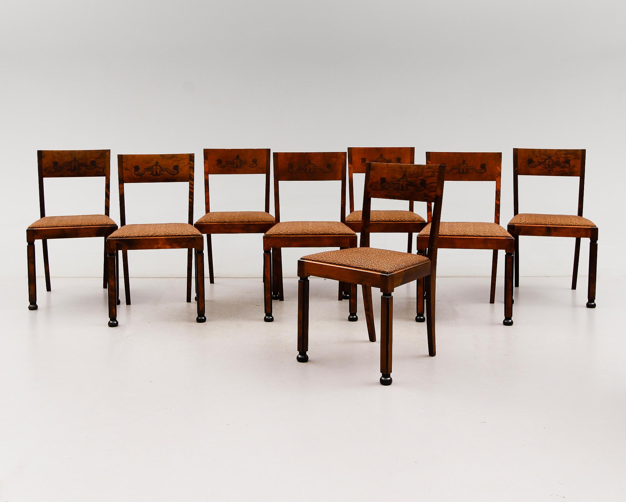 STOLAR, 8 st, art déco, 1900-talets första hälft.