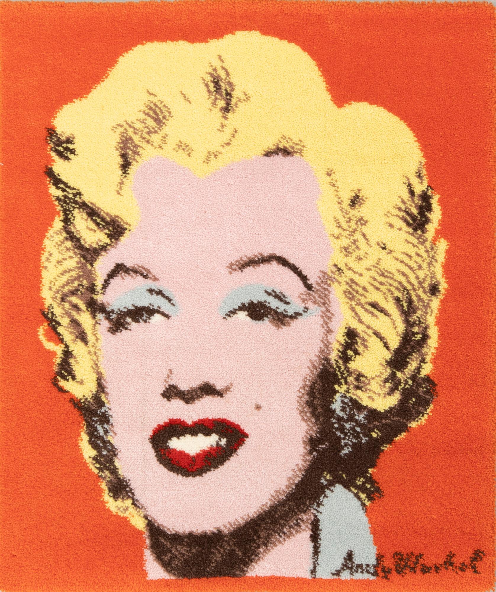 Andy Warhol efter, matta "Marilyn" maskintuftad ca 88x80 cm.