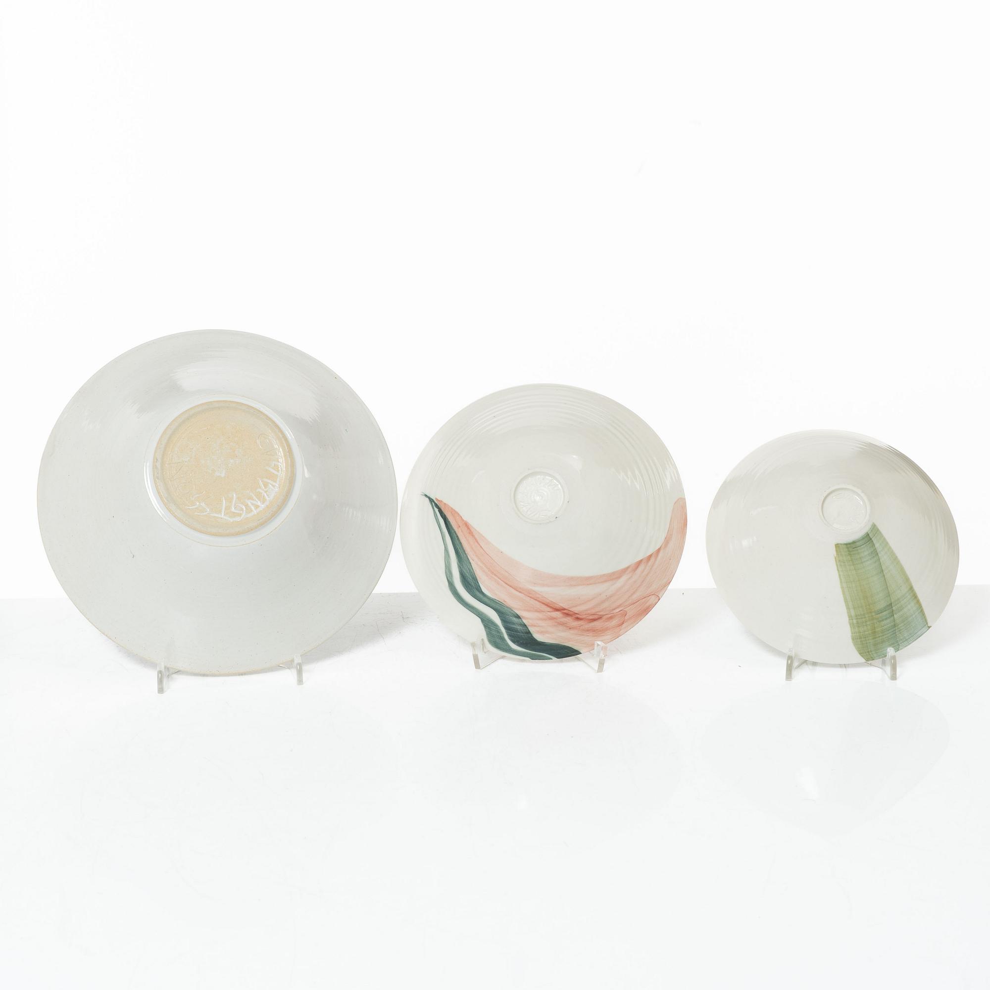 Eva Bengtsson, three stoneware bowls, own studio, Frillesås.