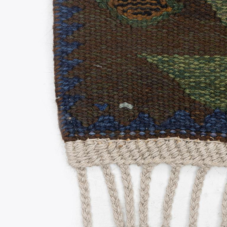 Barbro Nilsson, a carpet, 'Tånga brun och grön', tapestry weave, c. 286 x 186 cm, signed AB MMF BN.