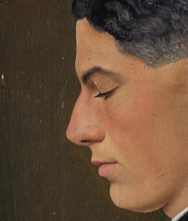 Owe Zerge, Portrait of a young man reading.