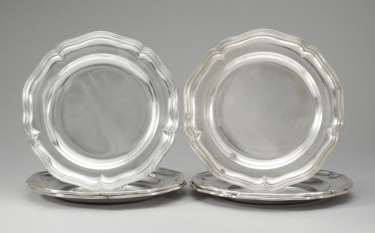Six Danish silver plates 1912-15.