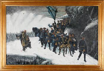 GUSTAF CEDERSTRÖM, kopia efter, olja på duk, utförd av C. Wadell, daterad 1894.