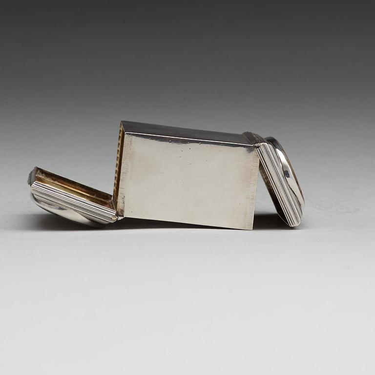 A Swedish 18th century parcel-gilt and agath, mark of Johan Wennerwall, Göteborg 1767.