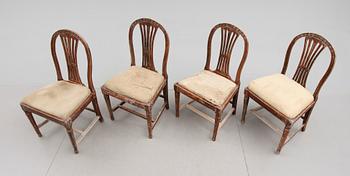 STOLAR, 4 st, gustavianska, omkring år 1800.