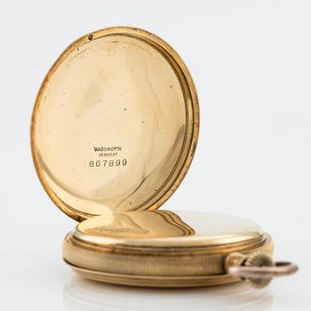 Elgin, pocket watch, hunter case, 14K gold, 48.5 mm.