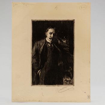 ANDERS ZORN, etching, 1897, I state of III, signed in pencil.