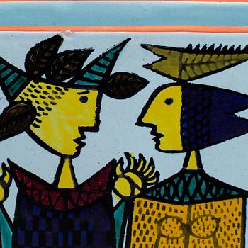 STIG LINDBERG, a "Karneval" faience vase, Gustavsberg 1950/60s.