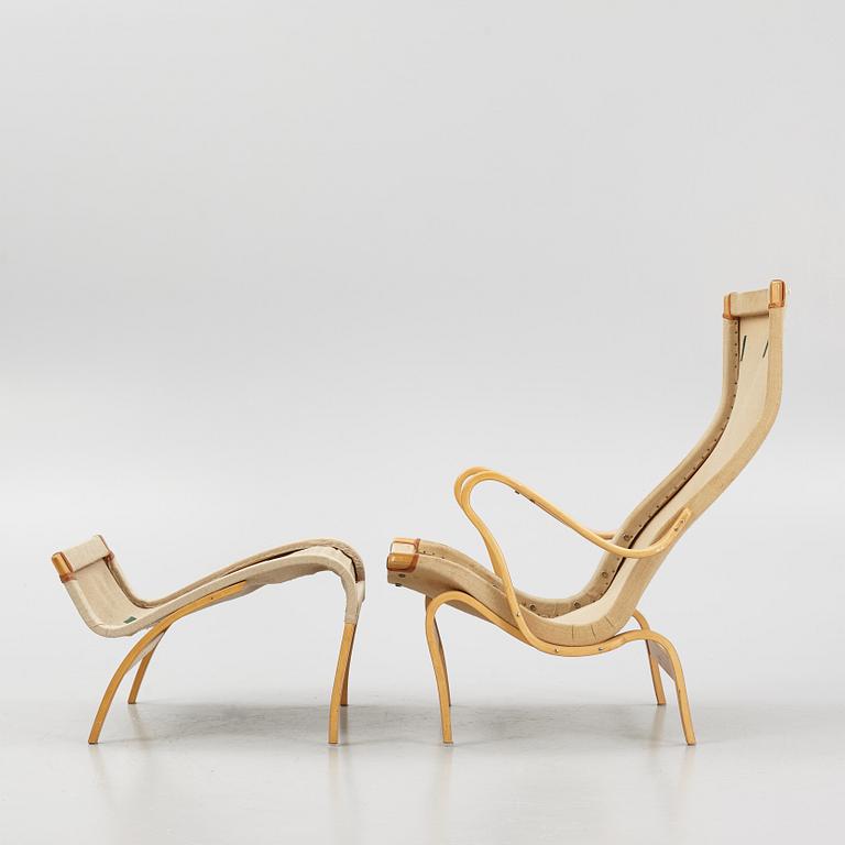 Bruno Mathsson, armchair with footstool, "Pernilla", Dux.