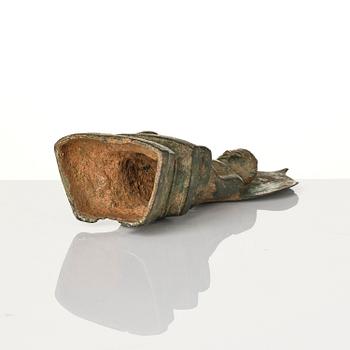 A bronze figure of Buddha with a halo, Burma, 16th century.