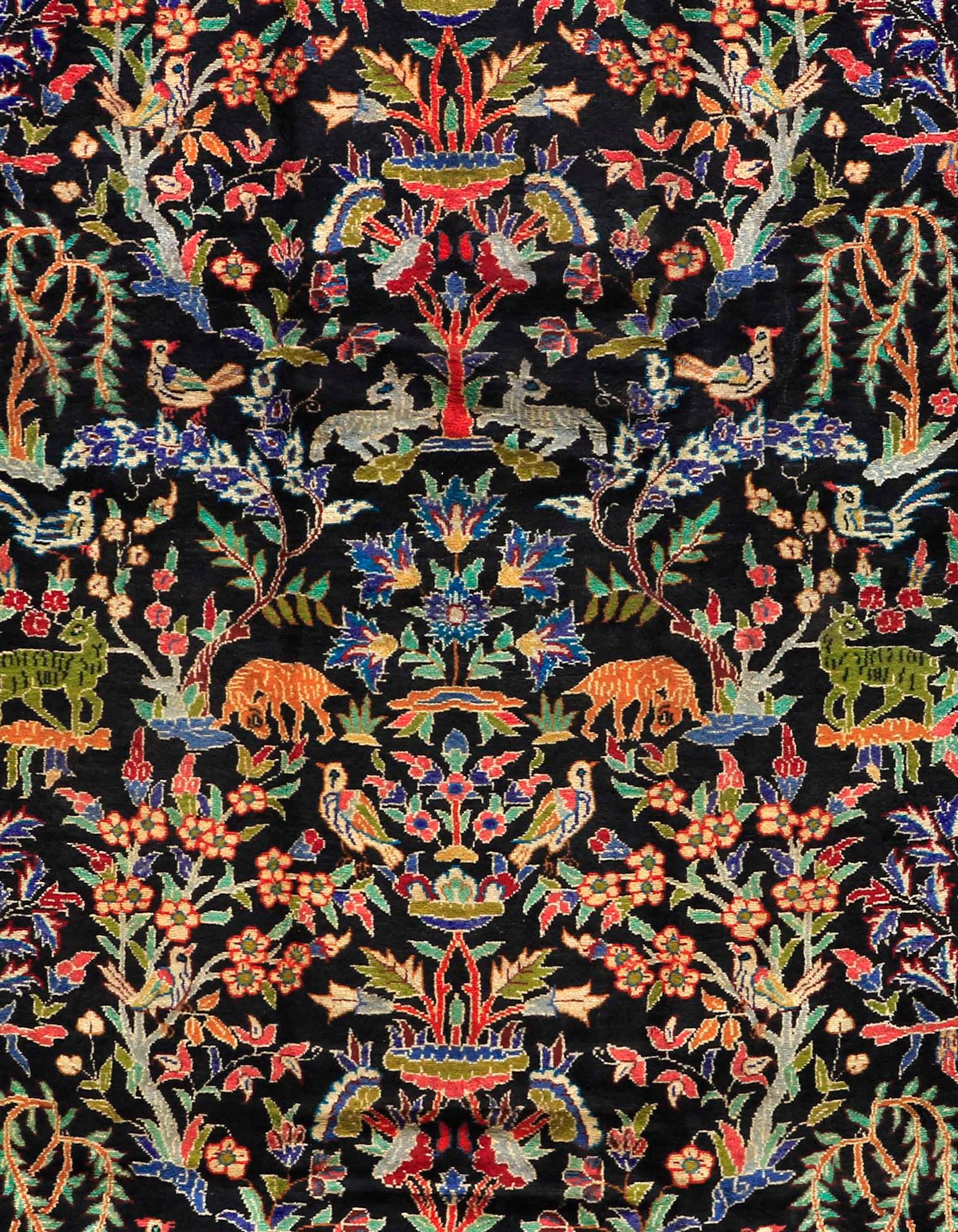 a Figural Fariden carpet (Esfahan area) 307 x 185 cm.