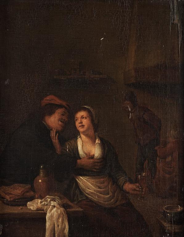 Jan Havicksz. Steen Circle of, Young couple in love.
