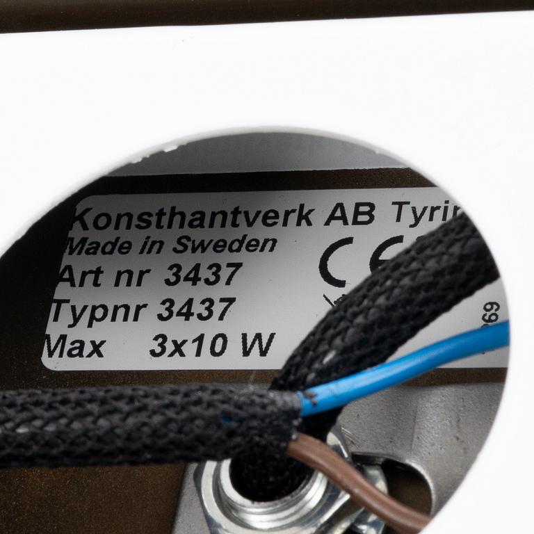 Johan Carpner, a model "3437-6 STAV", ceiling lamp, Konsthantverk AB, Tyringe, Sweden. 21st century.