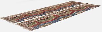 Antique central Anatolian kilim, two pieces, c. 447 x 173 cm, first half of the 19th century.