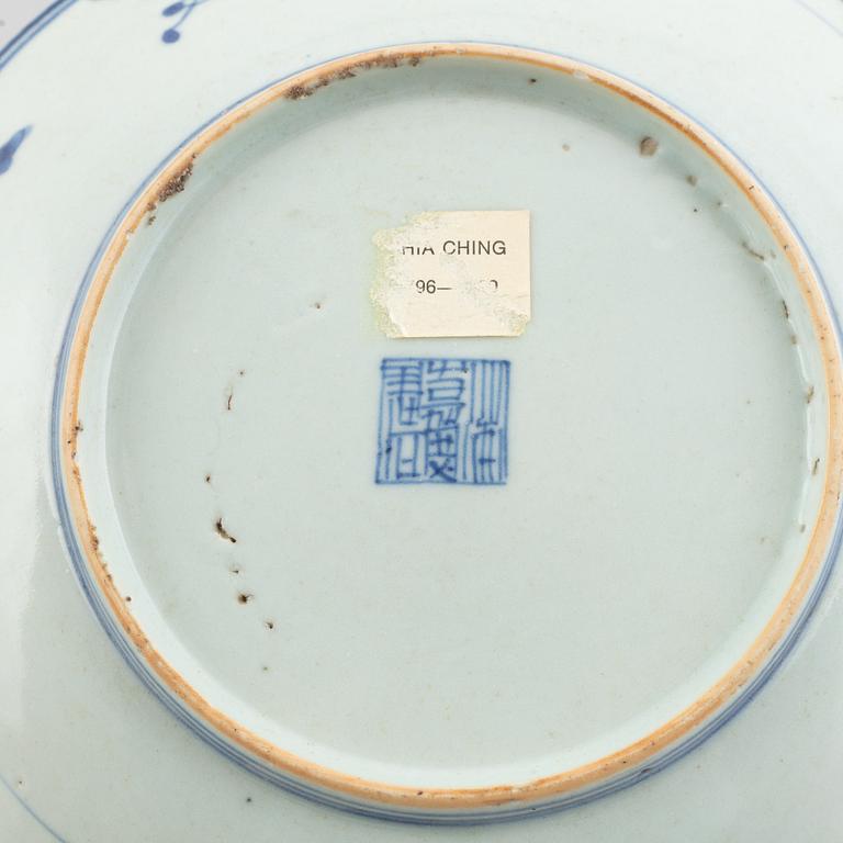 Six blue and white porcelain plates, China, Qing dynasty, 18th-19th century.