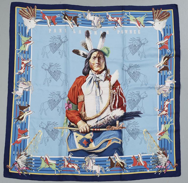 A silk scarf by Hermès, "Pani Lashar Pawnee".