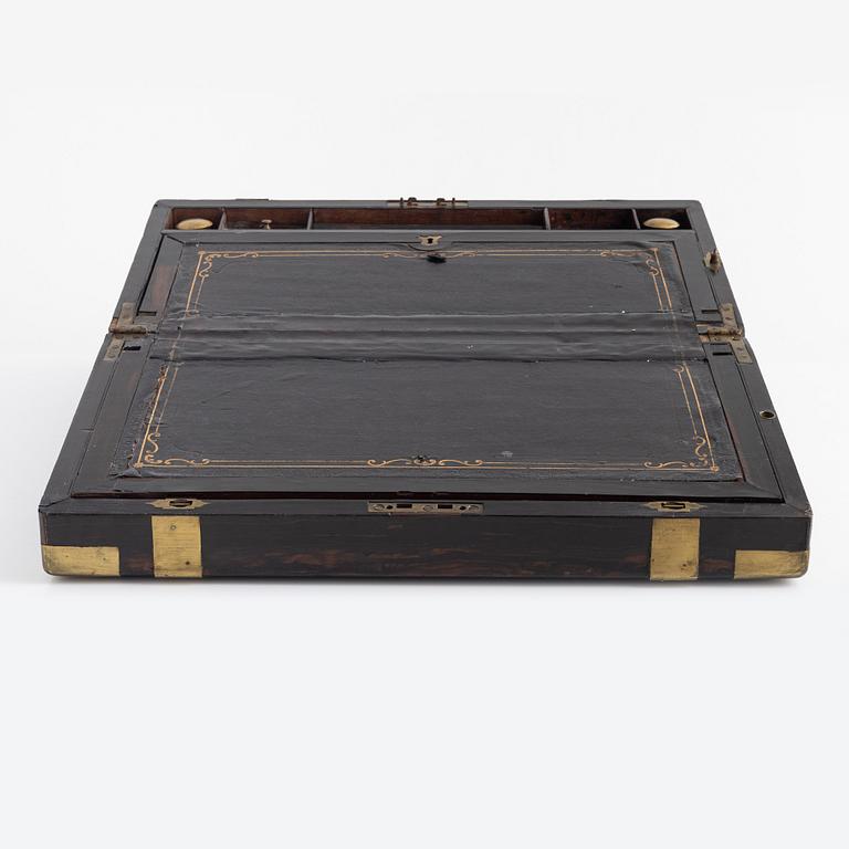 A Victorian writing slope, 1870's.