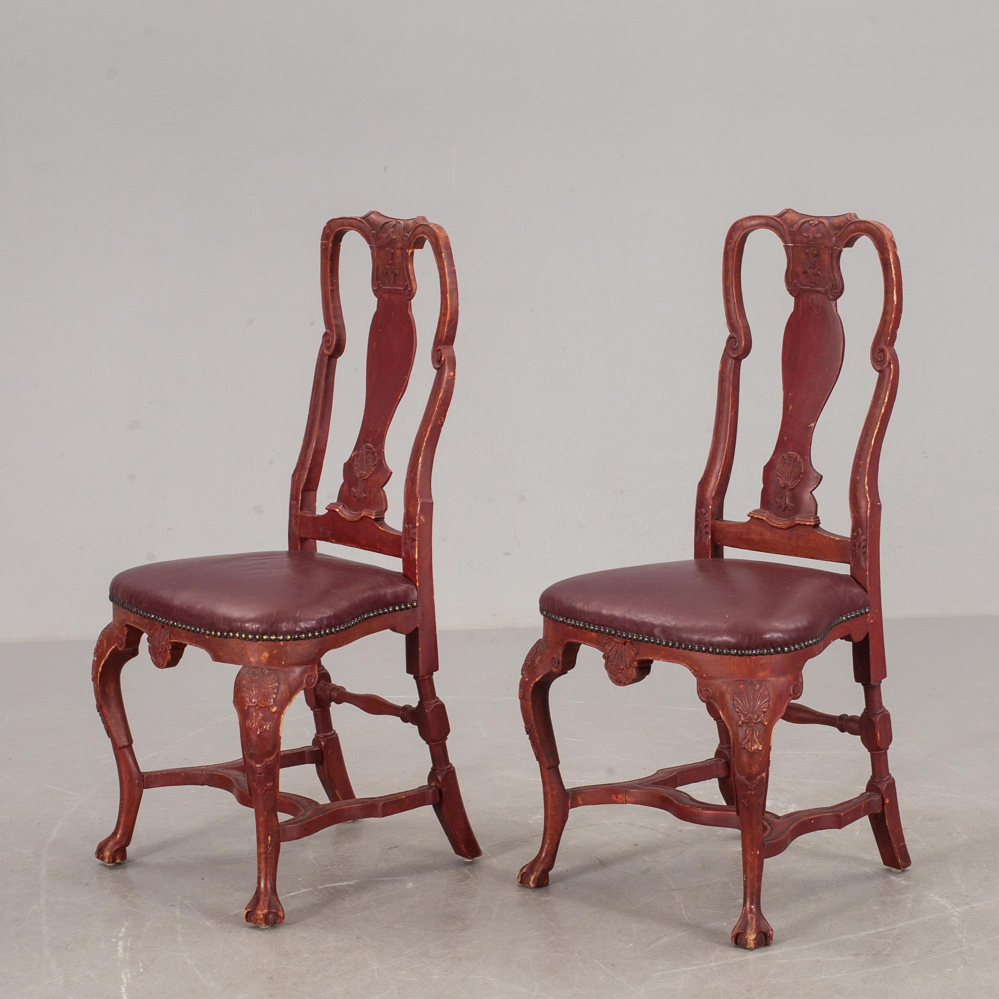 STOLAR, ett par, senbarock. 1700-talets andra hälft.