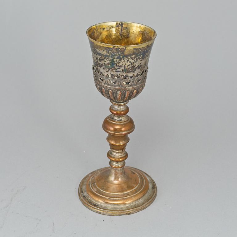 A silver plated cup, 19th century.