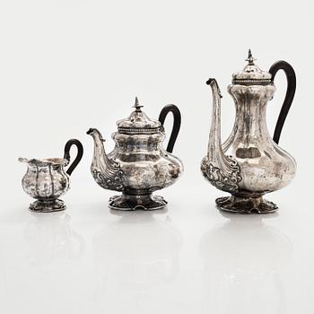 Ivan Gubkin, Kaffe- och teservis, 4 delar, silver, Moskva 1847-48.