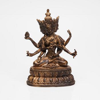 USHNAVISAJAYA, skulptur, mässing, Tibet, 1900-talets senare hälft.