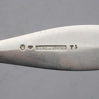 BELÖNINGSSKEDAR, 1 par, silver, Barkander & Söhrling, Linköping 1845. Vikt ca 130 gram.