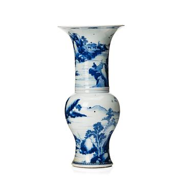 780. A Chinese blue and white 'yenyen' vase, Qing dynasty, Kangxi (1662-1722).