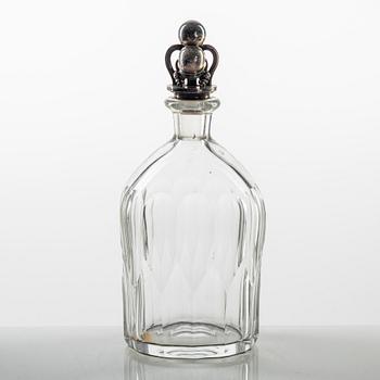 Harald Nielsen, a decanter with a silver stopper, model 797, Georg Jensen, Copenhagen, post 1945.