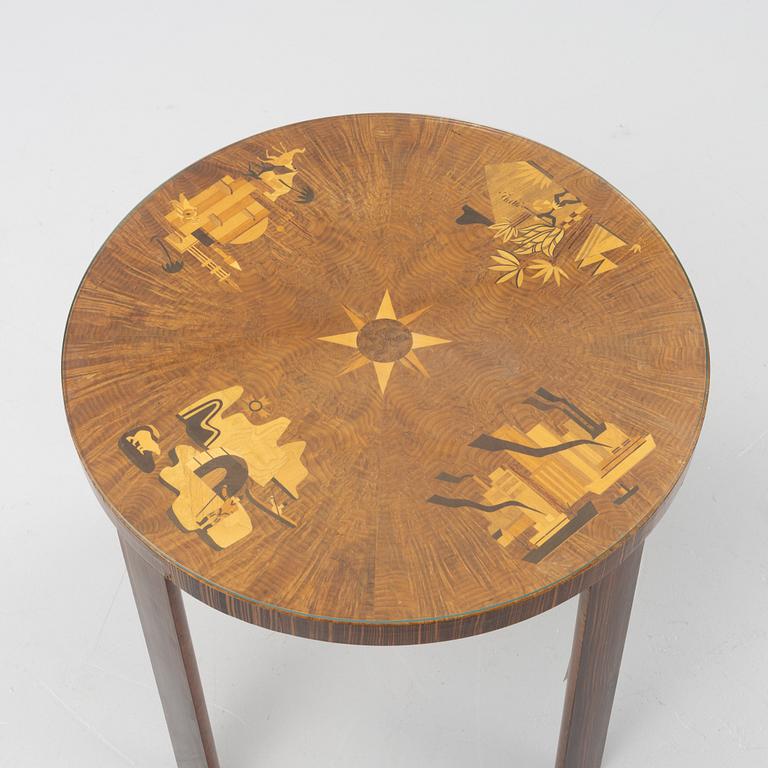 Bord, möjligen Mjölby Intarsia, 1930-tal.