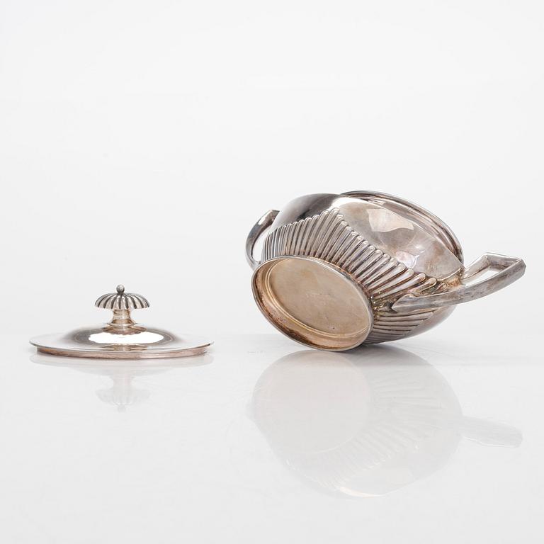A three-piece silver coffee set, Germany 20th century, Finnish control marks stamped in 1966.