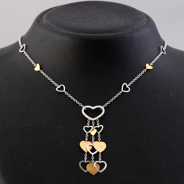 HALSSMYCKE, briljantslipade diamanter, 18K vitguld och guld. Zoccai, Italien.