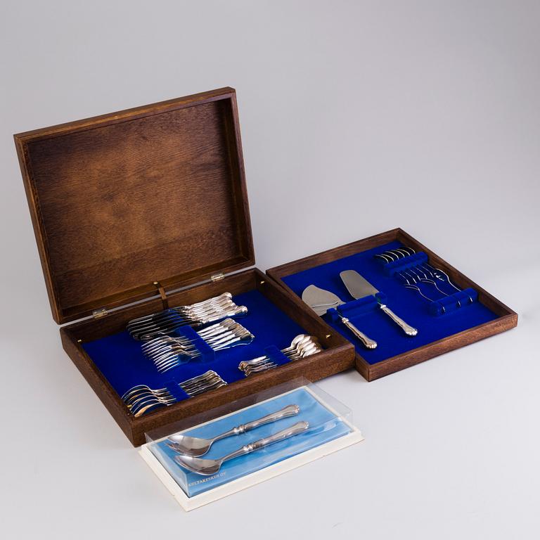 A 36 piece SET OF Chippendale SILVER CUTLERY, marks of  Auran Kultaseppä, Turku 1990.