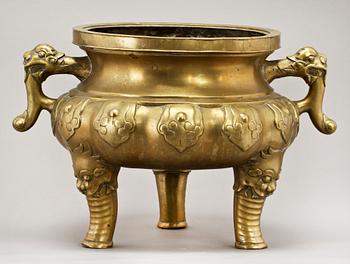 RÖKELSEKAR, mässing, Kina, 1900-tal.