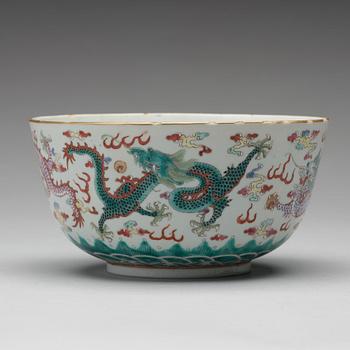 A dragon bowl, Qing dynasty with Guangxus six character mark.