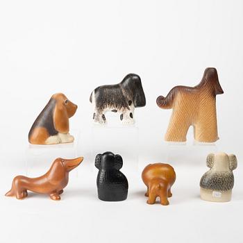 Lisa Larson, a group of seven stoneware figurines, K-Studion Gustavsberg.