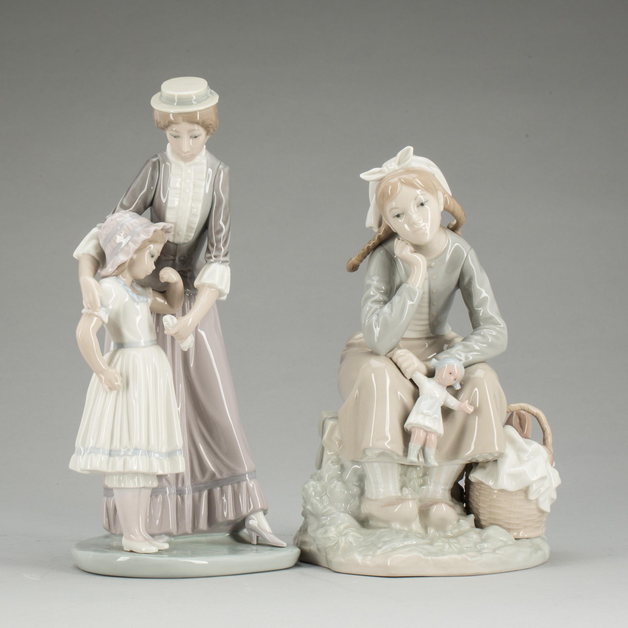 FIGURINER, 2 st, porslin, Lladro, Spanien.