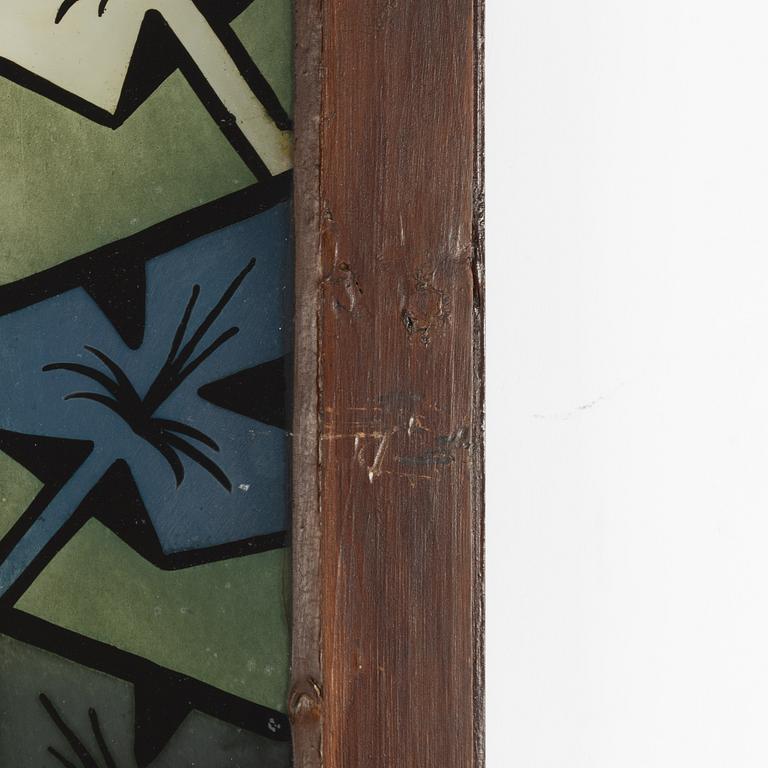 A pair of painted windows, around 1900.