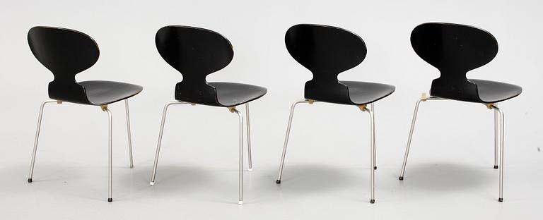 STOLAR, 4 st, "Myran", Arne Jacobsen, Fritz Hansen, 1900-talets mitt.