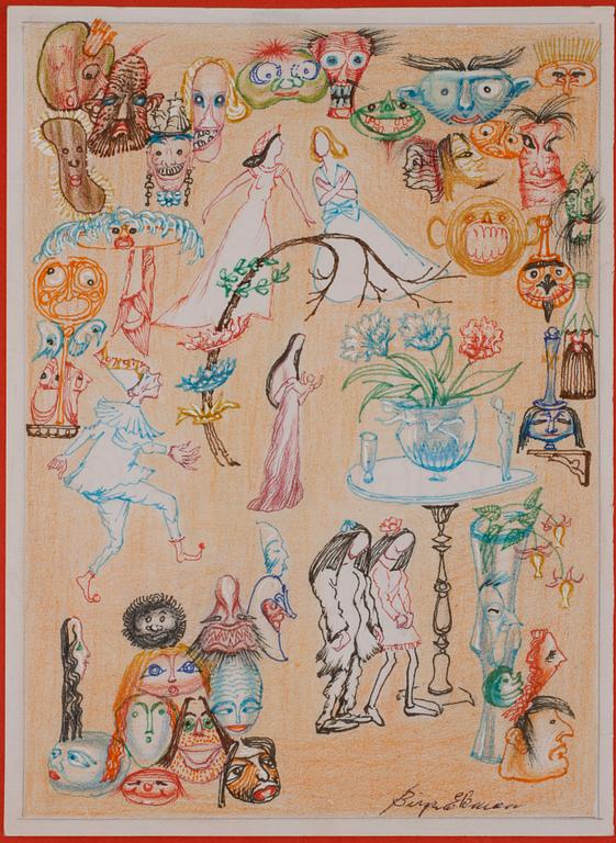 BIRGER EKMAN, teckningar, 8 st, signerade.