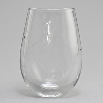 VAS, glas, Vicke Lindstrand, Kosta, omkring 1900-talets mitt.