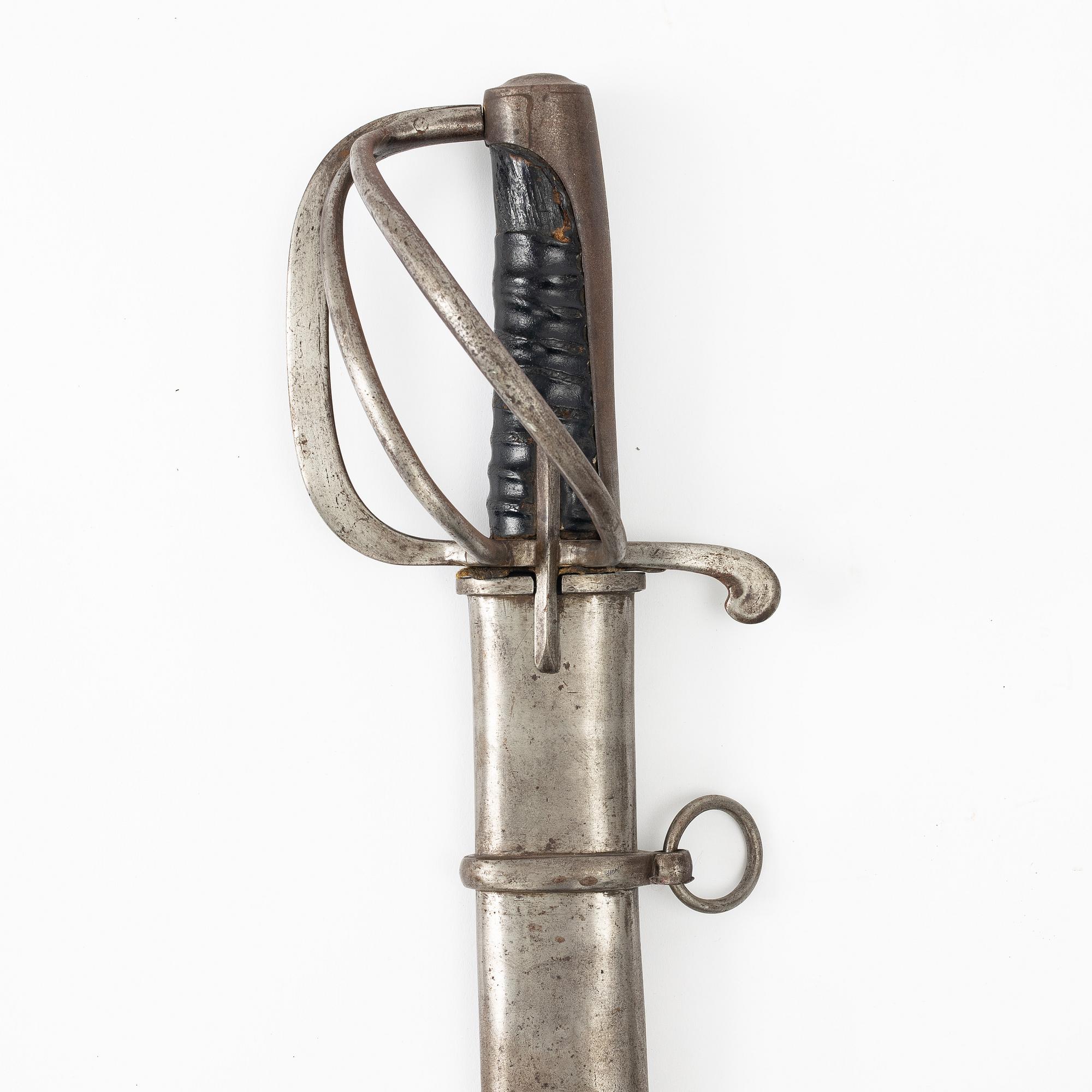 Swedish sabre, m/1825 for hussar troops, with scabbard.