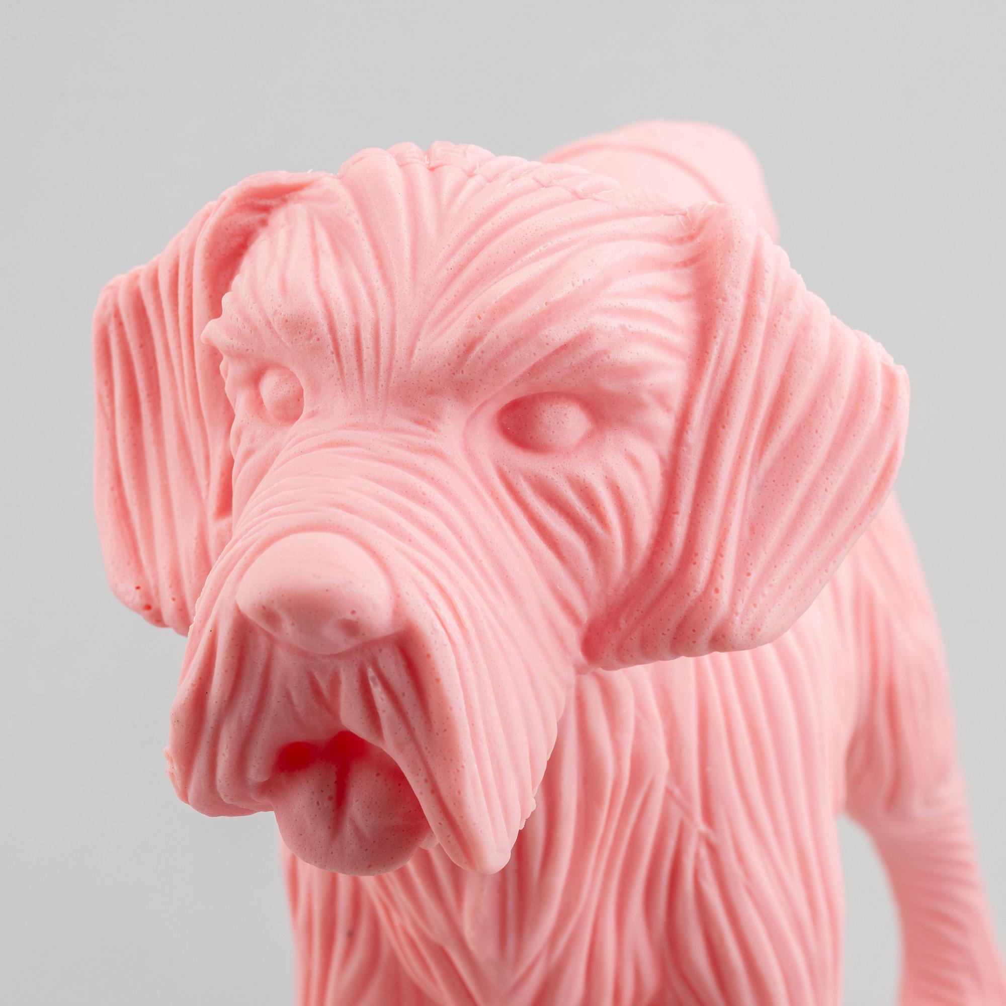 William Sweetlove,  "Cloned Schnauzer with water bottle". (Pink).